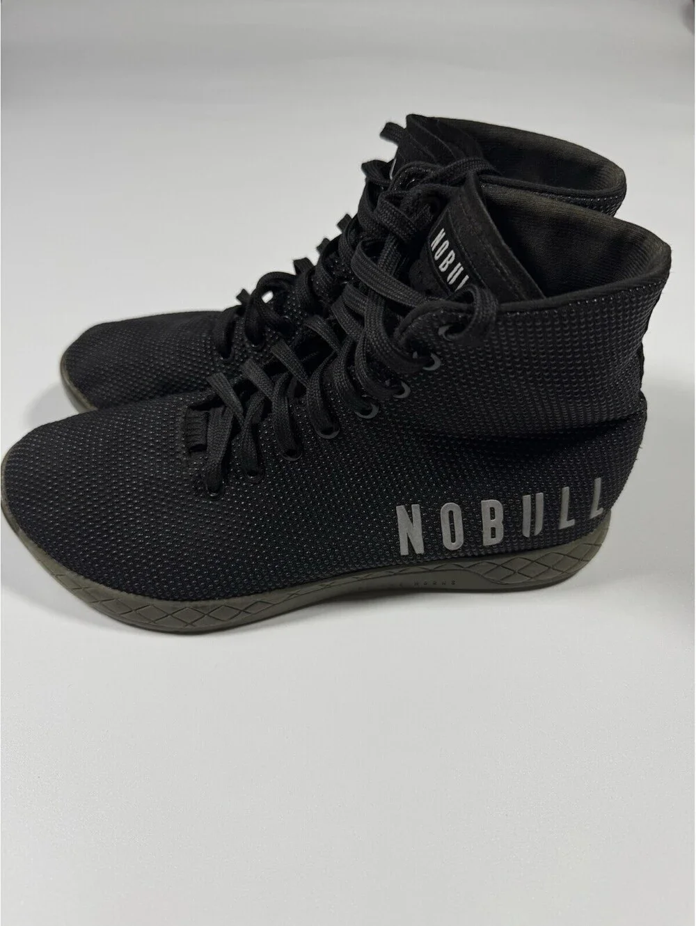 NOBULL High Top Trainer Shoes Black SuperFabric CrossFit Gym Men’s 7 Women’s 8.5
